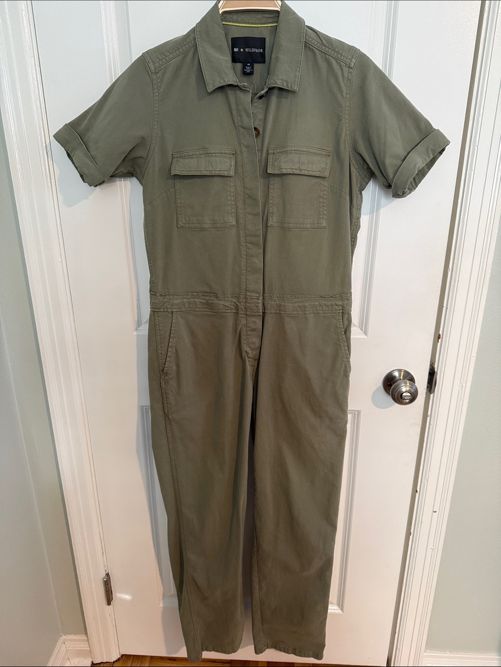 BP + Wildfang Olive Utility Short-Sleeve Kids One-Piece